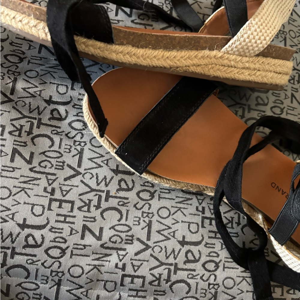 Lucky Brand Black Lace-Up Espadrille Sandals - Picture 3 of 4